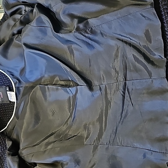 HELENE London career blue/black tweed, jacket with white trim. Size small. - Picture 11 of 11